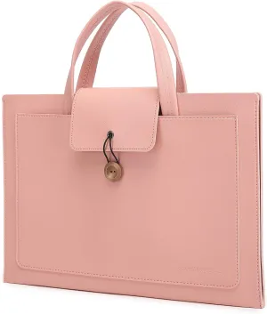 14 Inch Leather Laptop Case With Handle for Women, Computer Carrying Bag