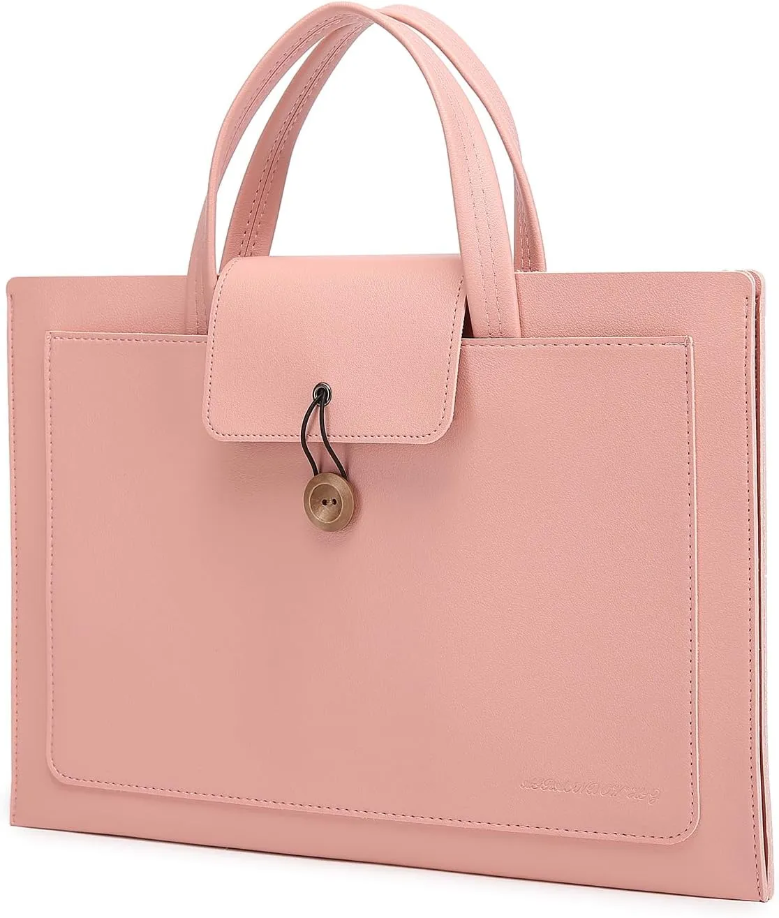 14 Inch Leather Laptop Case With Handle for Women, Computer Carrying Bag
