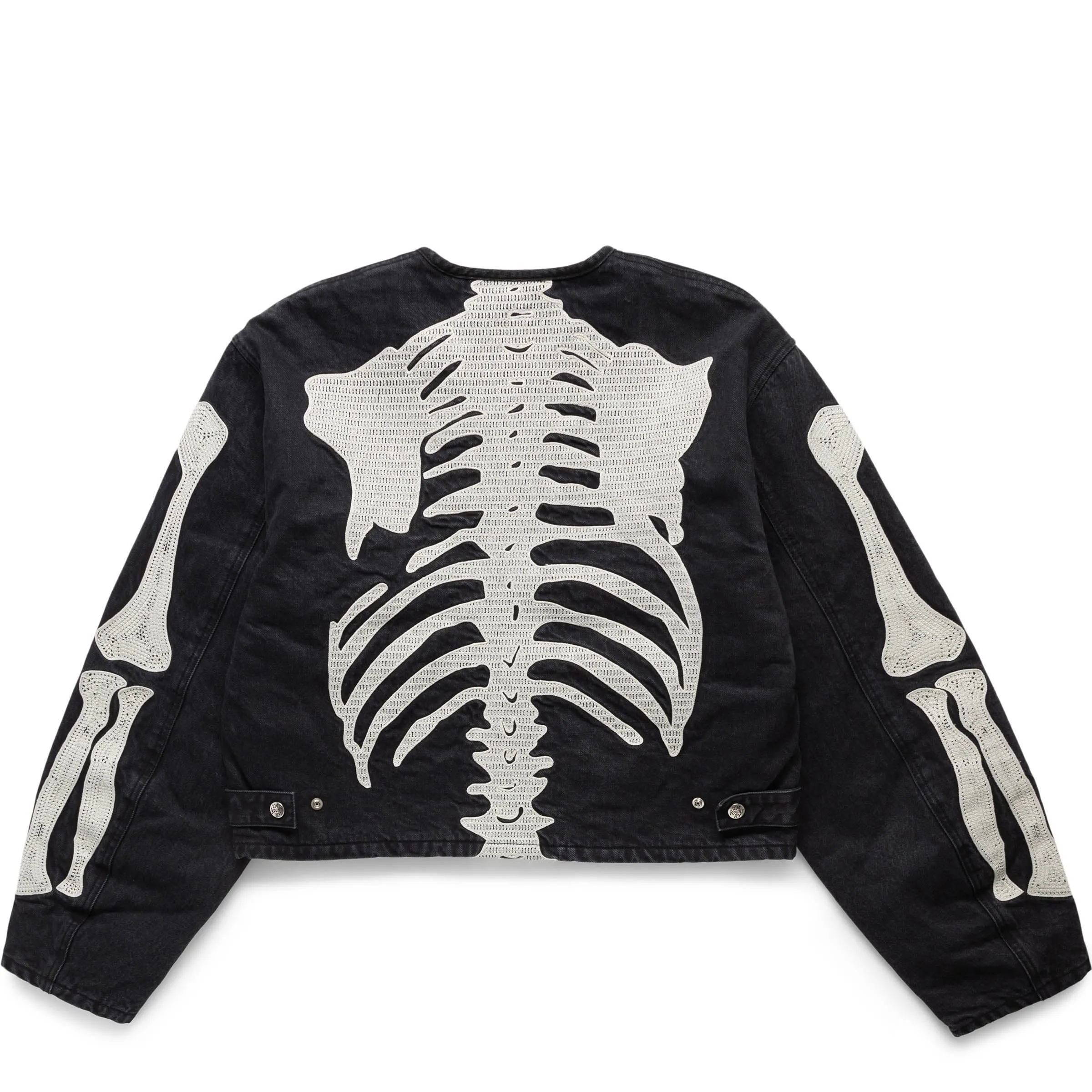 14OZ BLACK DENIM MOTOCROSS JACKET (BONE)