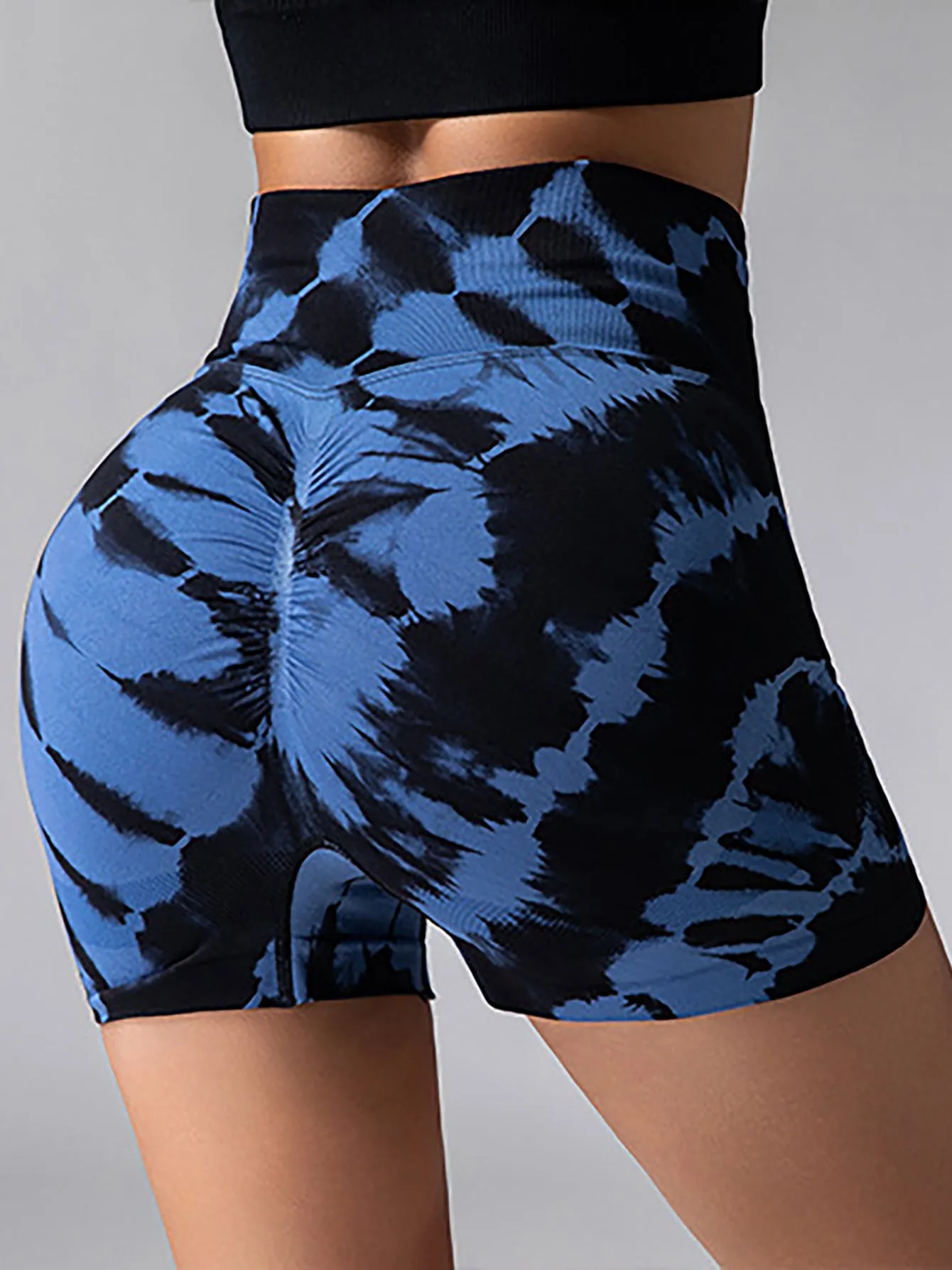 2 Pack Tie Dye High Waist Yoga Shorts