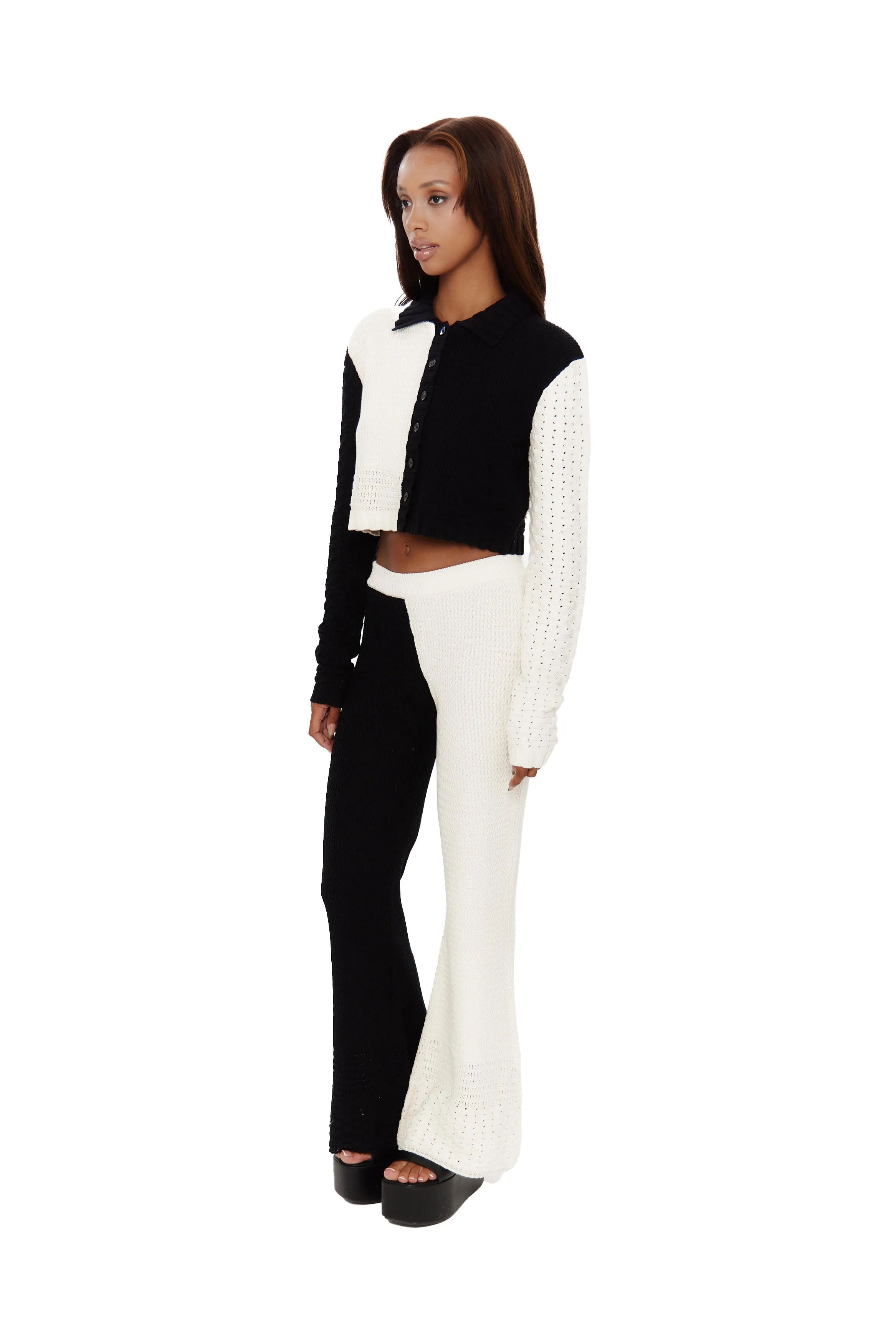2 Tone Crochet Knit Trousers