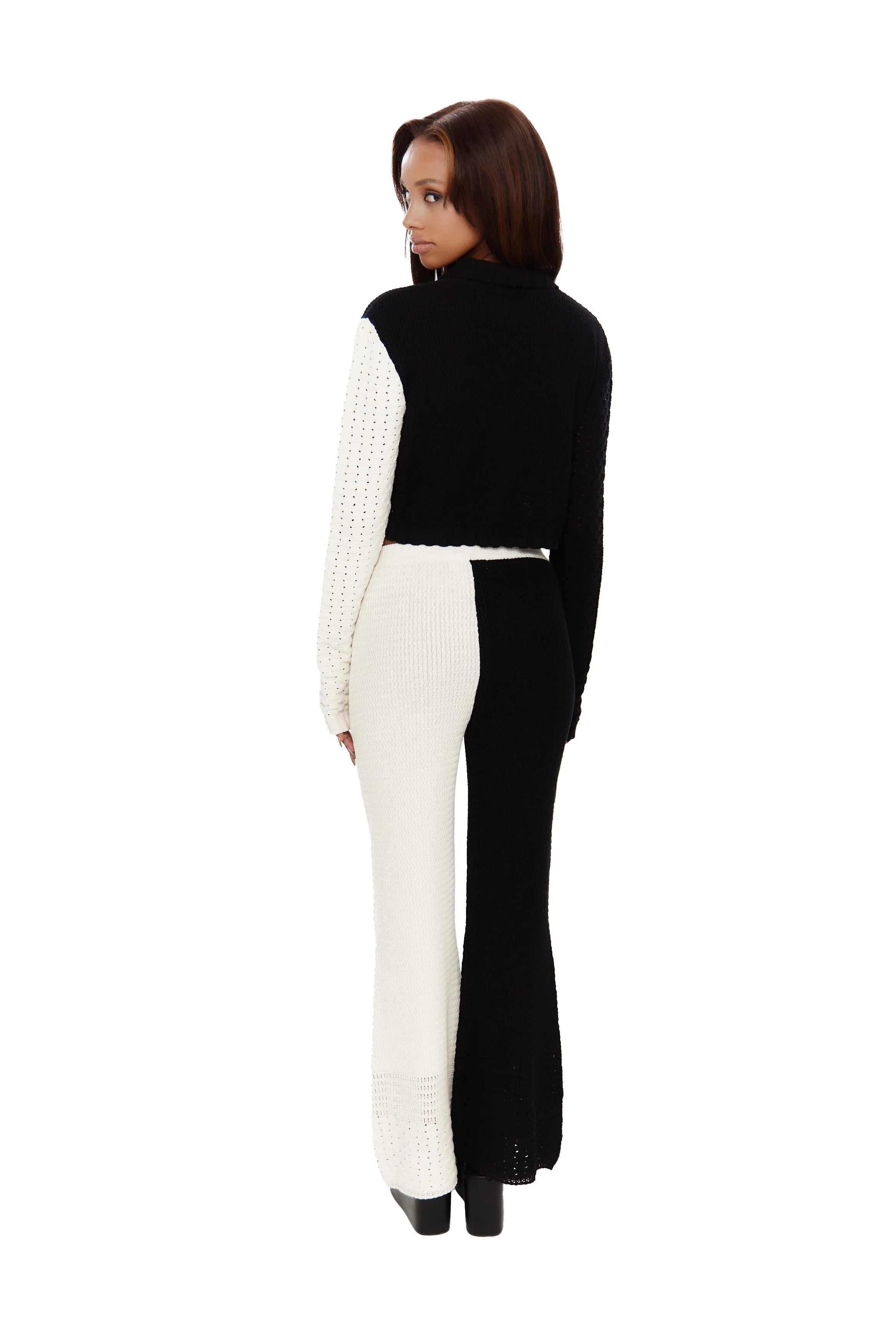2 Tone Crochet Knit Trousers