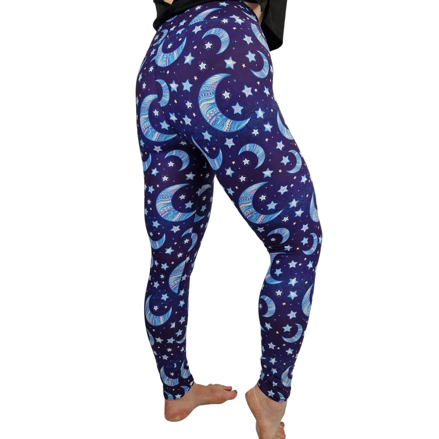 24/7 Full Length Leggings – Crescent Moon Pattern