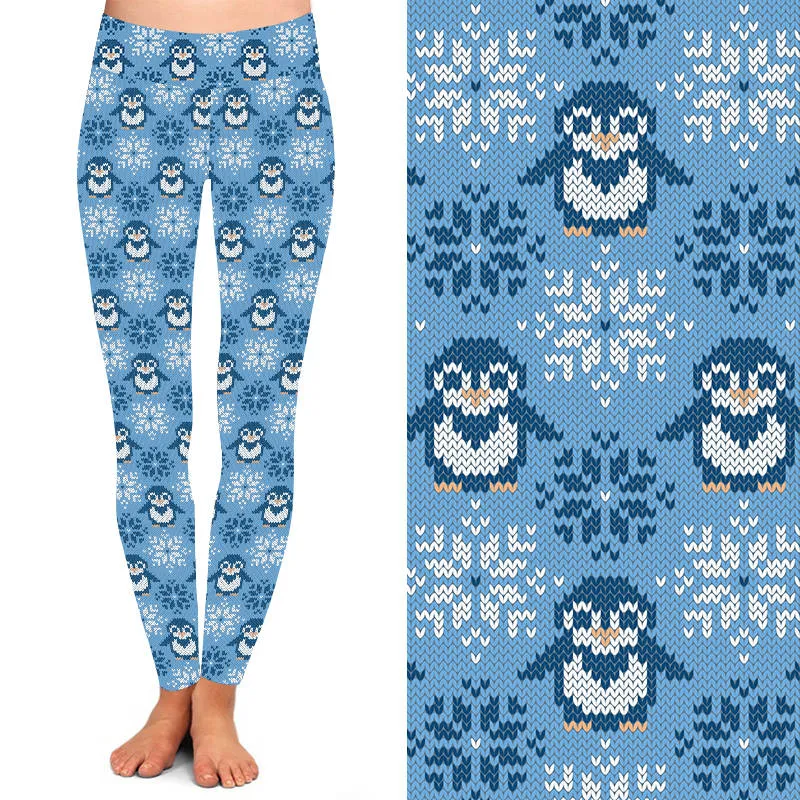 24/7 Full Length Leggings – Knitted Penguins Christmas Design