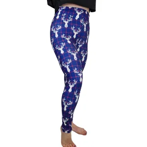 24/7 Full Length Leggings – Stag Tartan Christmas Pattern
