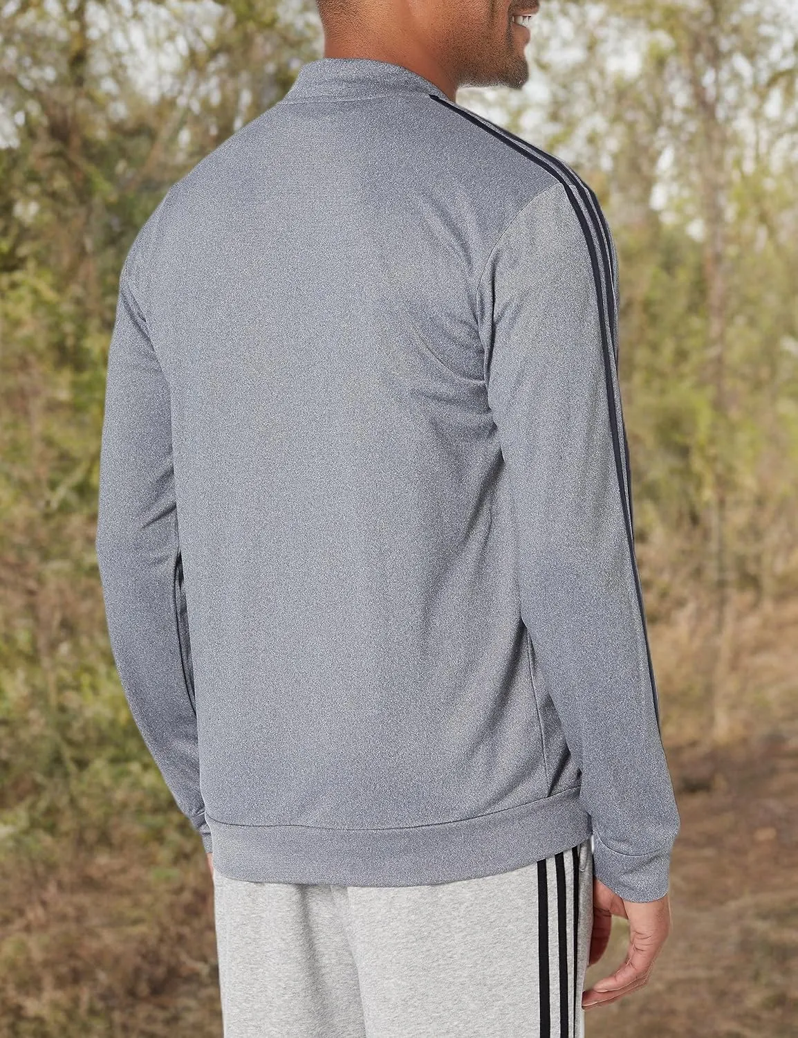 adidas Men's Three Stripe Tricot Full-Zip Jacket