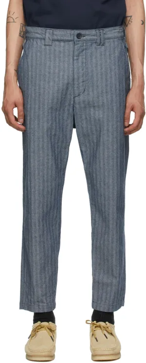 AÃ¯E Blue Denim Herringbone BNG Trousers