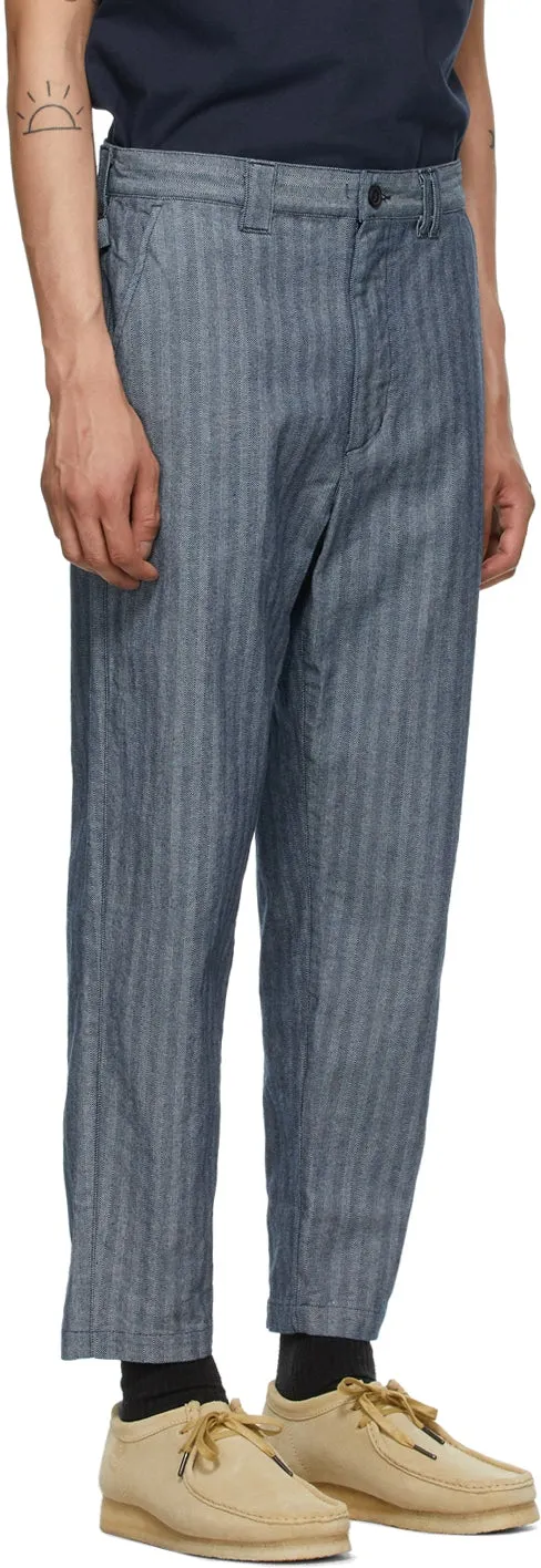 AÃ¯E Blue Denim Herringbone BNG Trousers