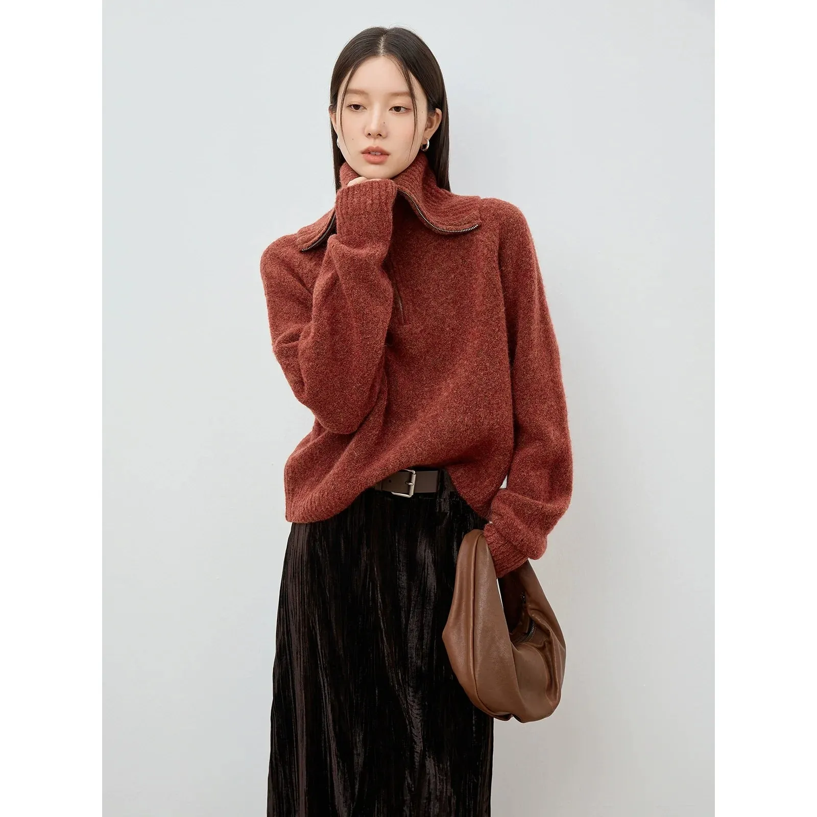 Alpaca Wool Blend Knit Sweater