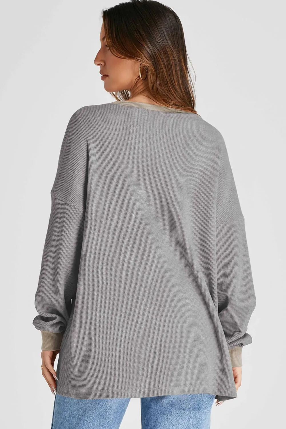 AlvaQ Long Sleeve Shirts for Women Fall Fashion 2024 Dressy Casual Blouses Trendy Waffle Knit Tunic Tops