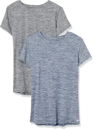 Amazon Essentials Women's Active Quick Dry Tech Stretch Short-Sleeve Crewneck T-Shirt (Available in Plus Size), Multipacks