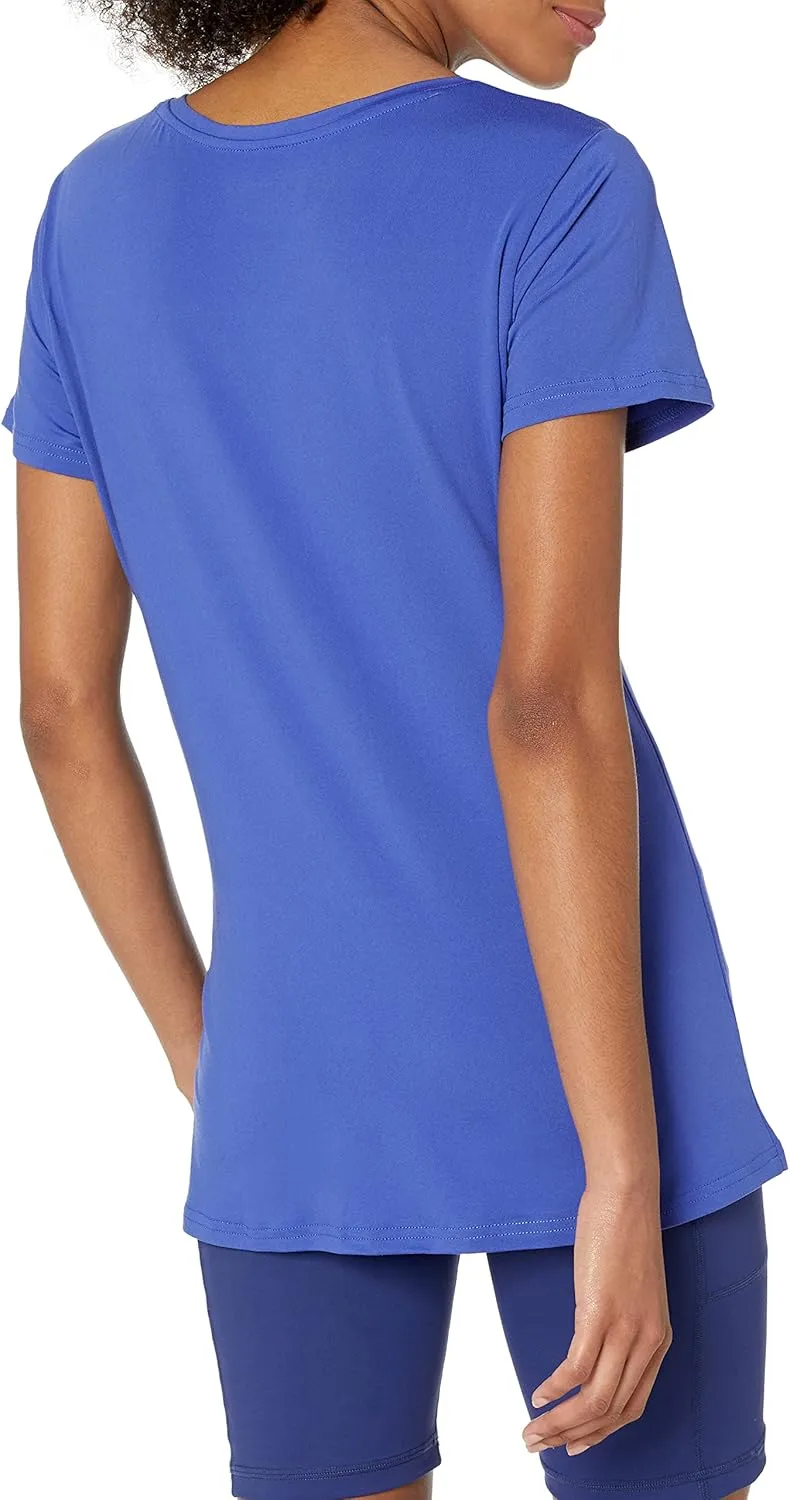 Amazon Essentials Women's Active Quick Dry Tech Stretch Short-Sleeve V-Neck T-Shirt (Available in Plus Size), Pack of 2