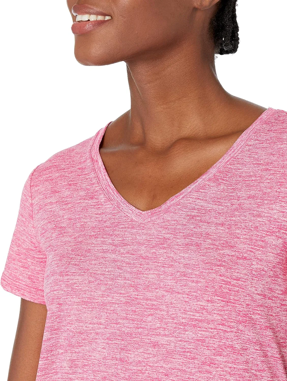 Amazon Essentials Women's Active Quick Dry Tech Stretch Short-Sleeve V-Neck T-Shirt (Available in Plus Size), Pack of 2