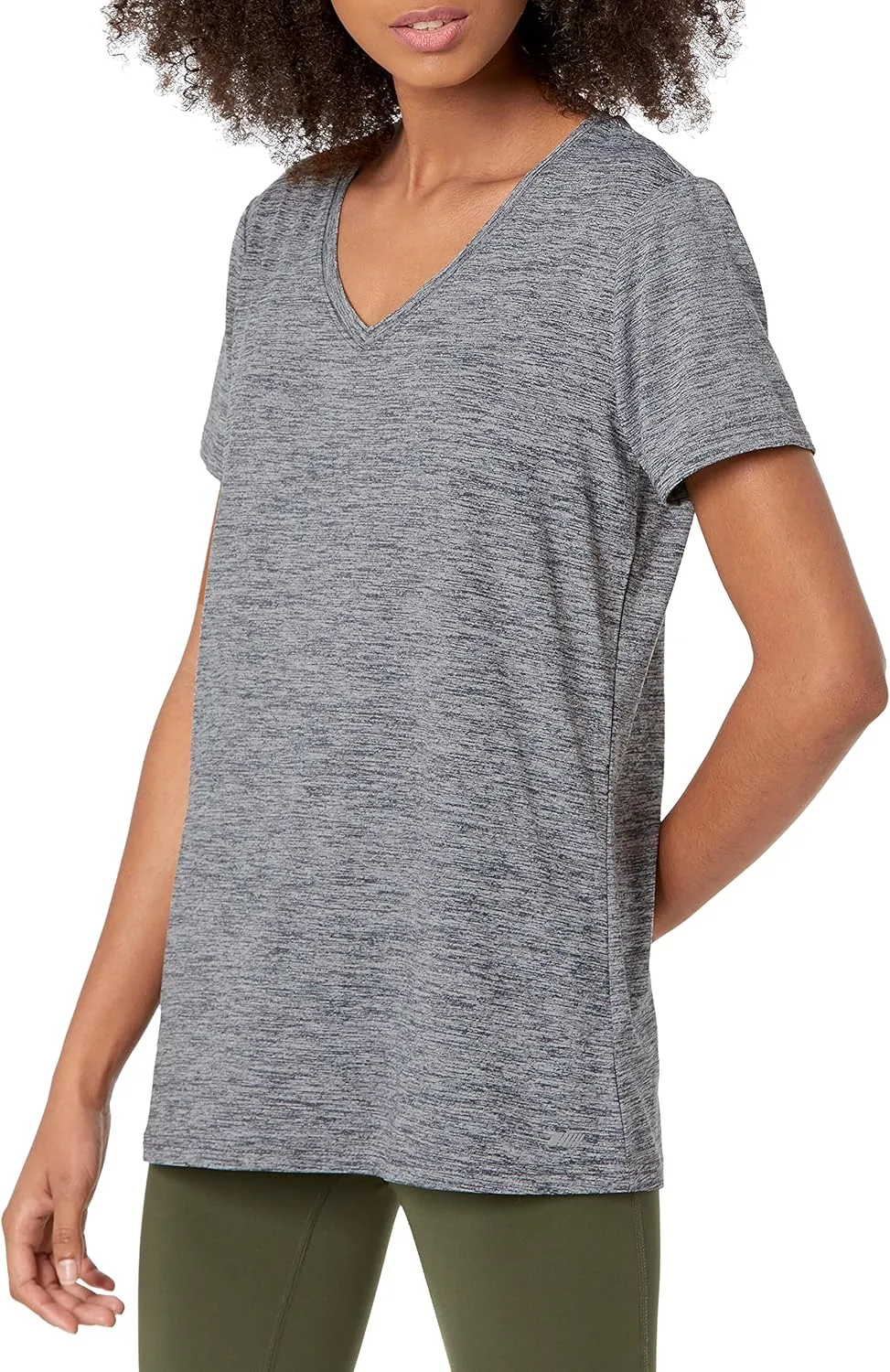 Amazon Essentials Women's Tech Stretch Short-Sleeve V-Neck T-Shirt - Discontinued Colors, Multipacks