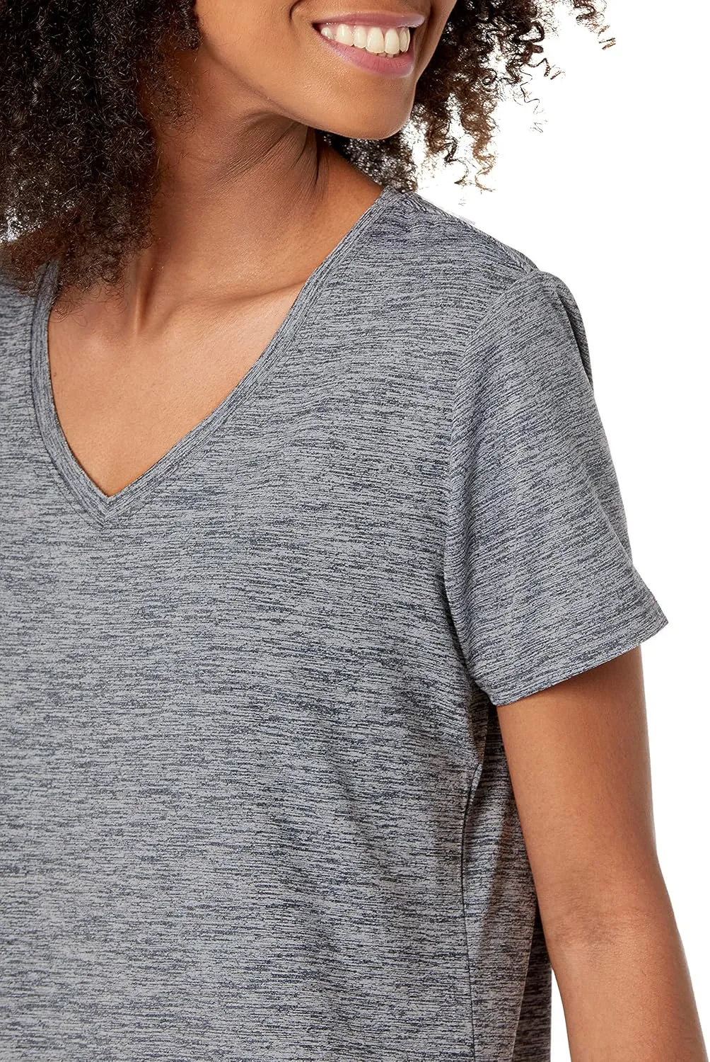 Amazon Essentials Women's Tech Stretch Short-Sleeve V-Neck T-Shirt - Discontinued Colors, Multipacks