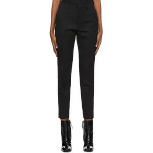 AMI Alexandre Mattiussi Black Wool Cigarette Fit Trousers