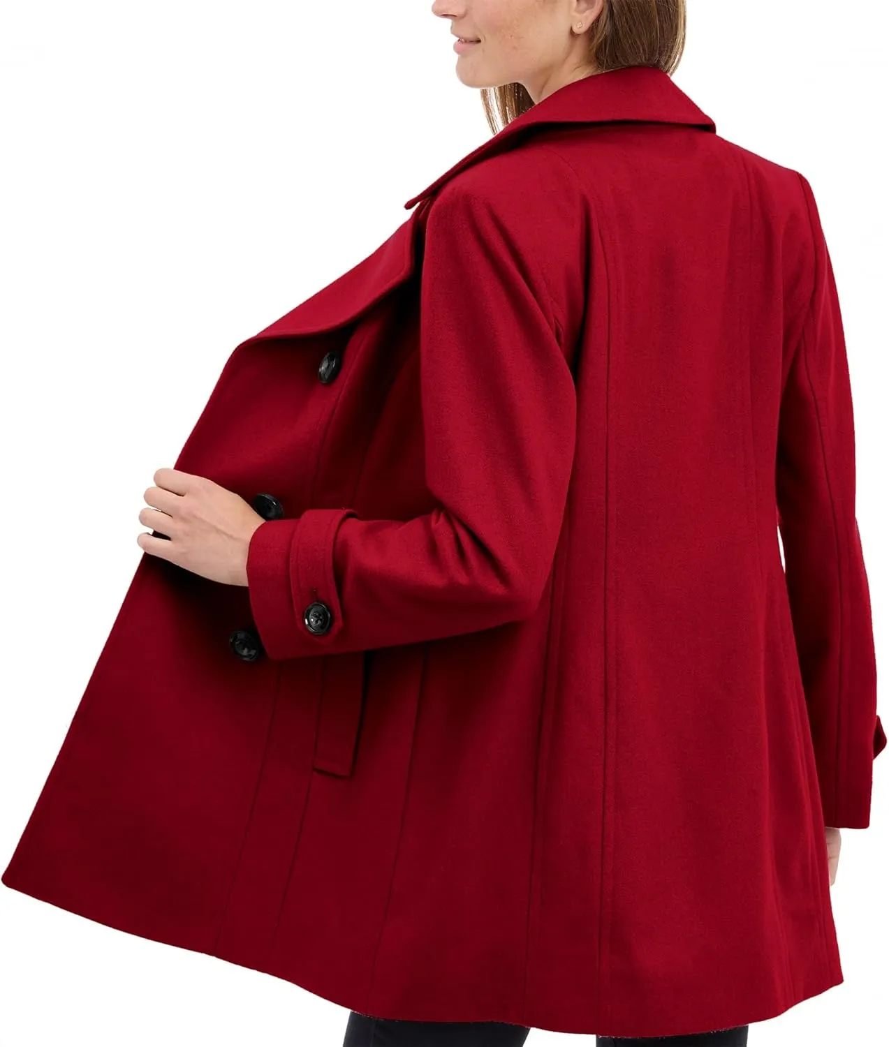 Anne Klein Women's Classic Double Breasted Wool Coat