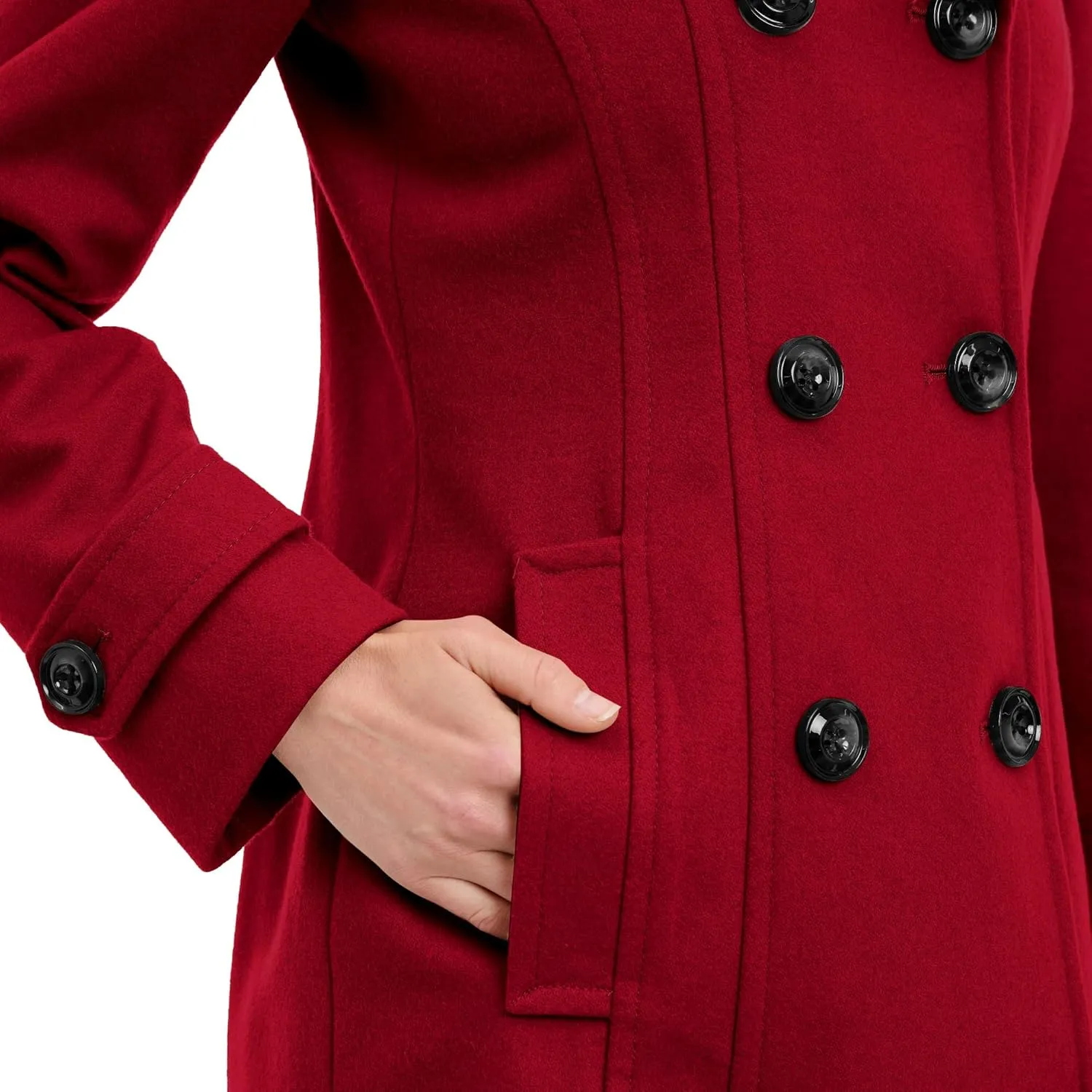 Anne Klein Women's Classic Double Breasted Wool Coat