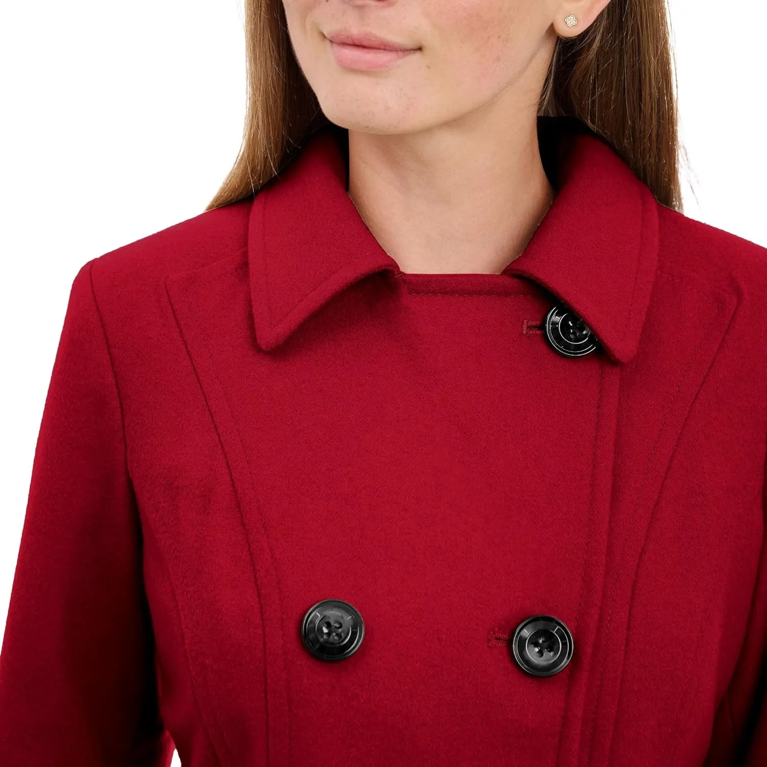 Anne Klein Women's Classic Double Breasted Wool Coat