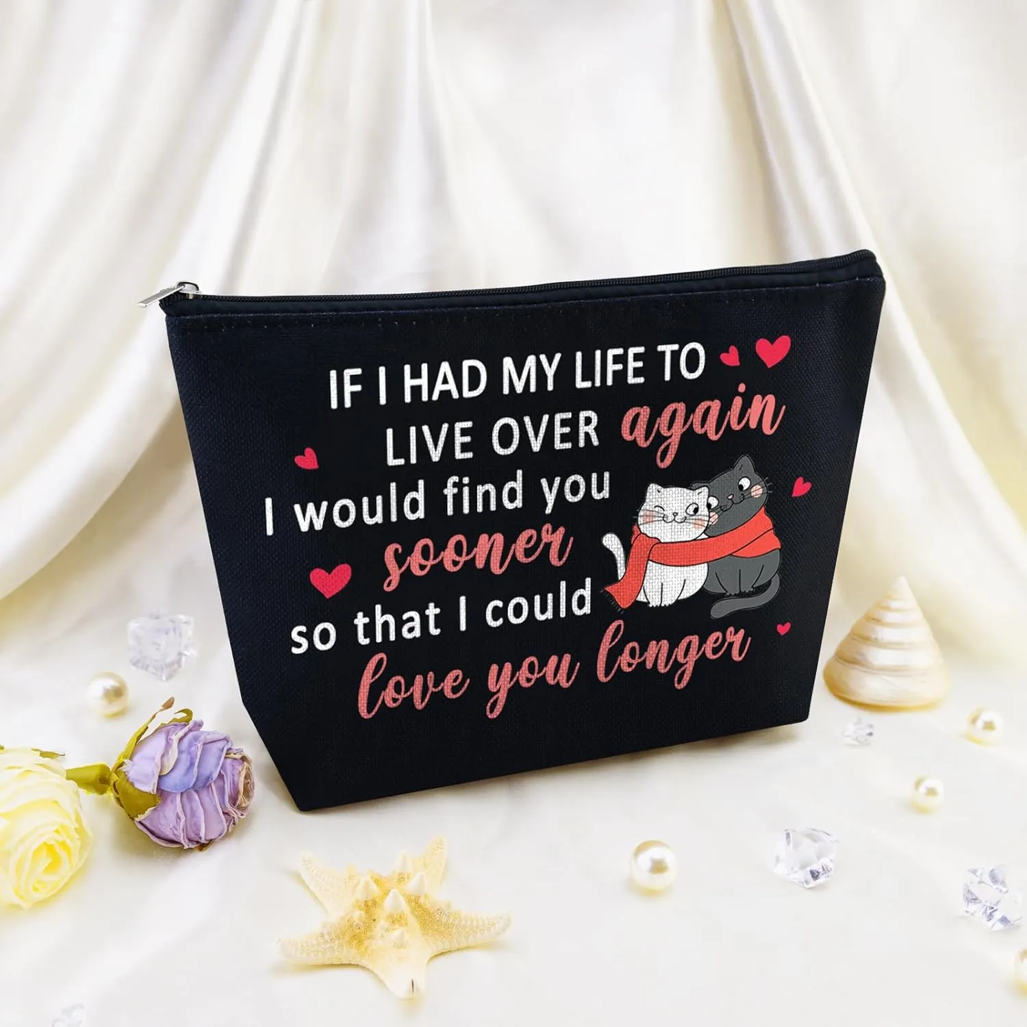 Anniversary Valentines Day Gift for Her Romantic Christmas Gifts for Wife Girlfriend Best Girlfriend Ever Makeup Bag Birthday Gifts for Girlfriend Wife Birthday Gift Cosmetic Bag