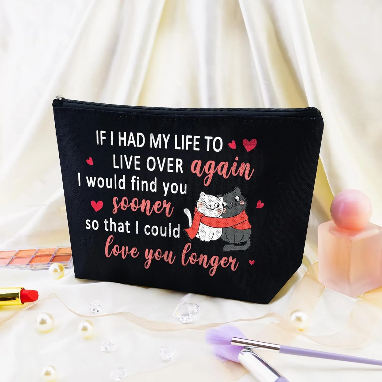 Anniversary Valentines Day Gift for Her Romantic Christmas Gifts for Wife Girlfriend Best Girlfriend Ever Makeup Bag Birthday Gifts for Girlfriend Wife Birthday Gift Cosmetic Bag