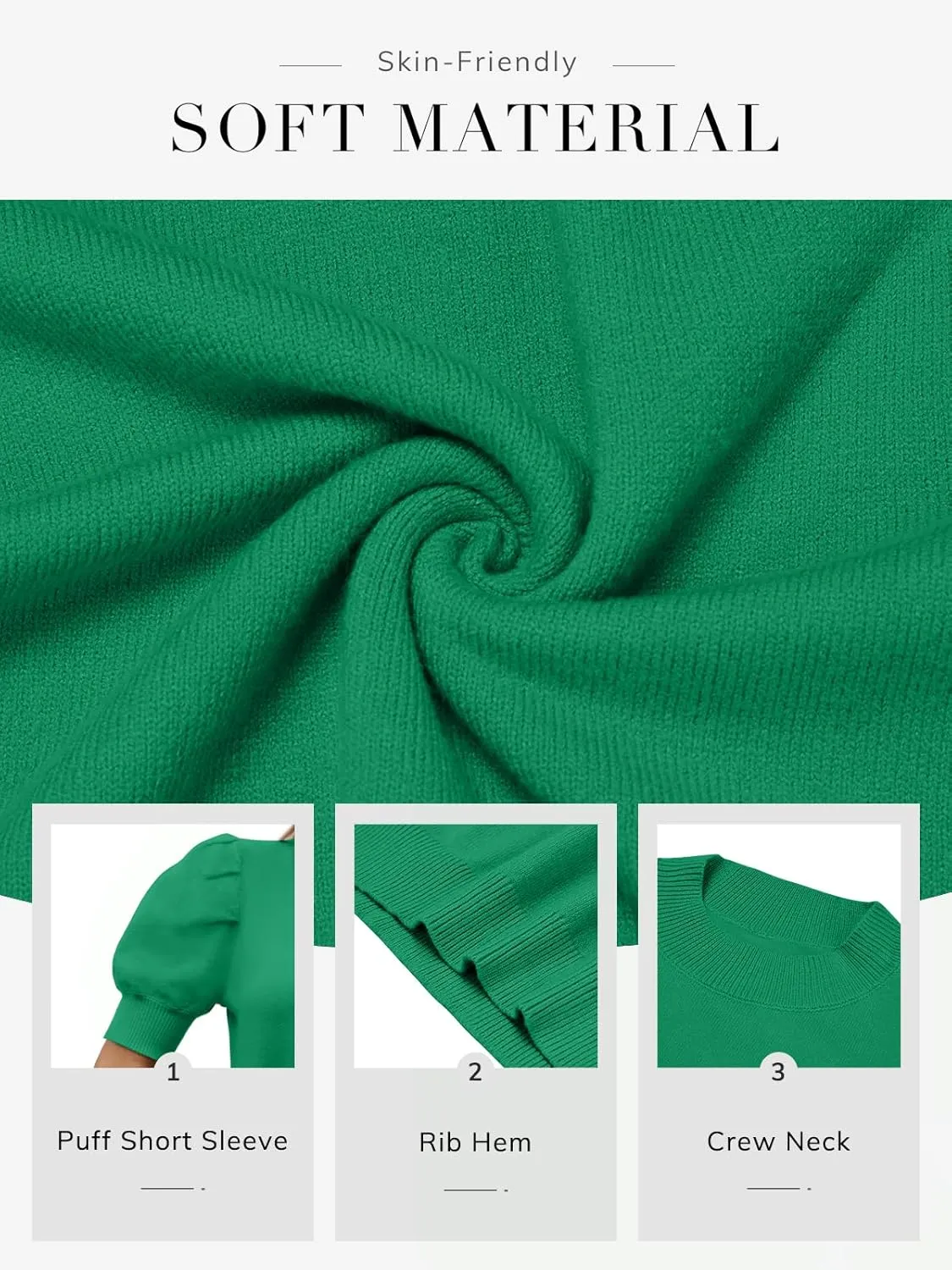 ATHMILE Women's Puff Short Sleeve Sweater Tops 2025 Spring Summer Trendy Casual T Shirts Blouses