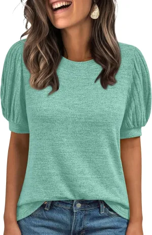 AUTOMET Womens Summer Tops Dressy Casual Blouses Business Short Sleeve Shirt 2025 Cute Trendy Sweater