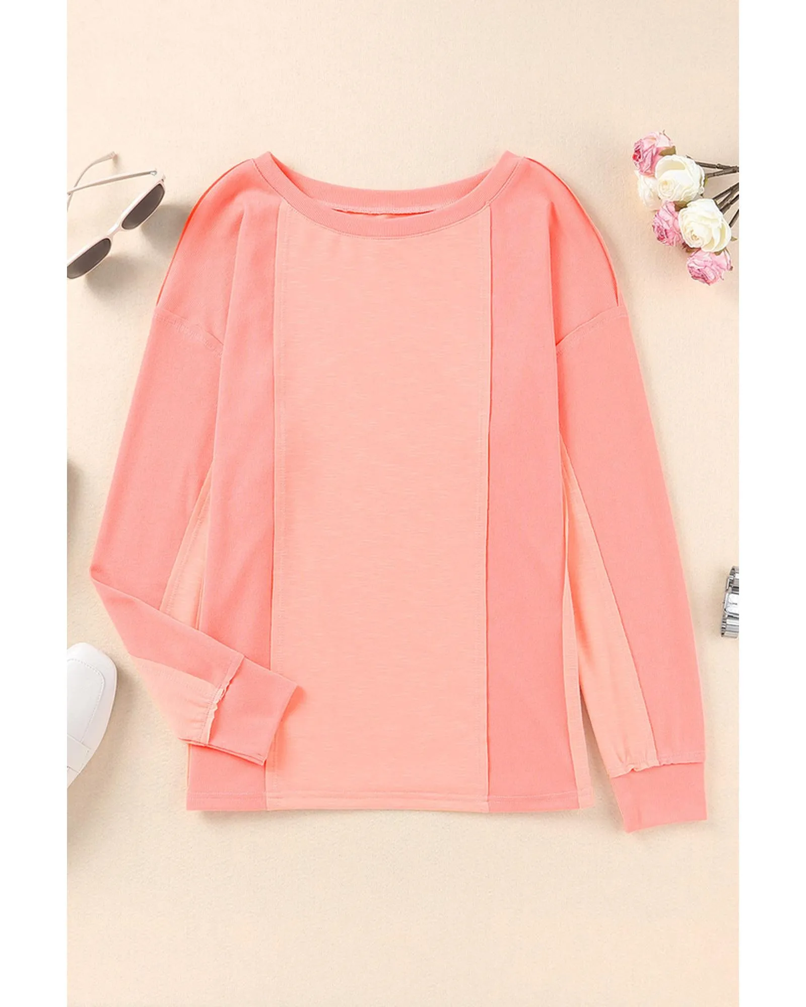 Azura Exchange Patchwork Long Sleeve Top - L