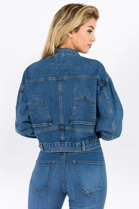 Baggy Fit Denim Jacket With Fur Trim