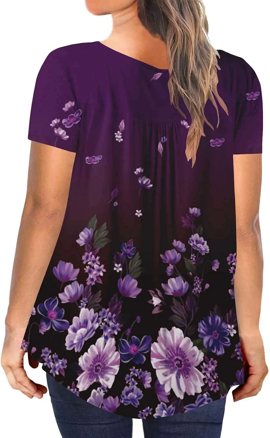 BeadChica Plus Size Tunic Tops For Leggings Casual Flowy Tshirts Ruched Blouses For Women