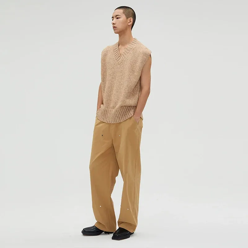 Beige Knitted Sweater Vest