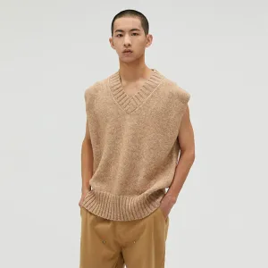 Beige Knitted Sweater Vest