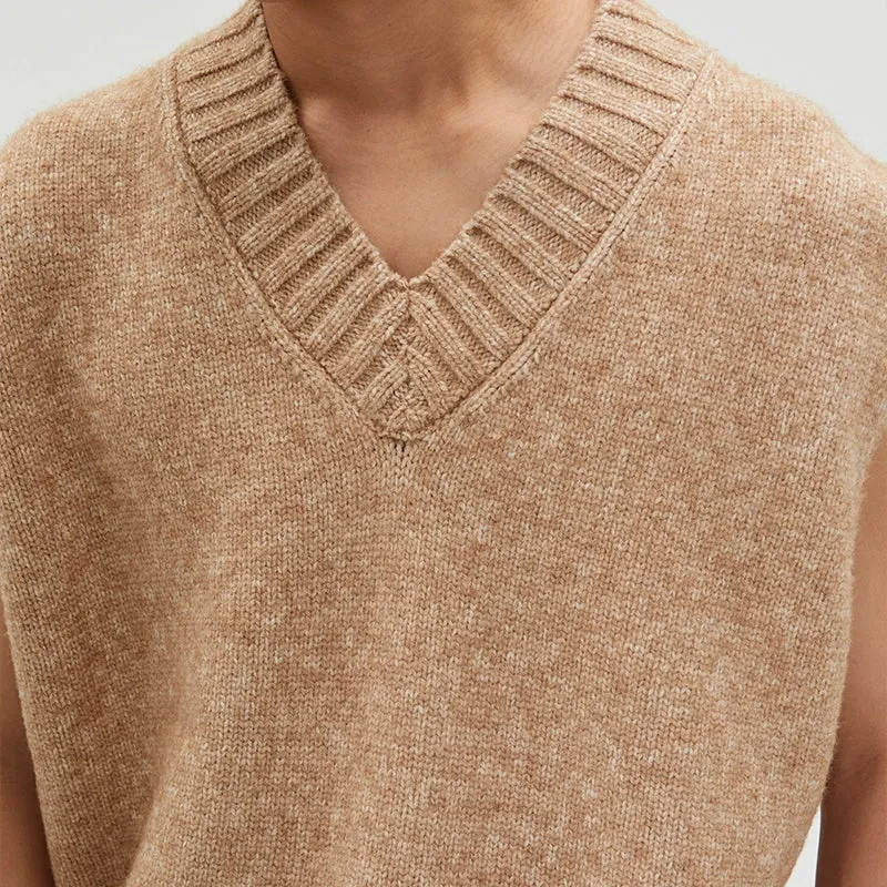 Beige Knitted Sweater Vest