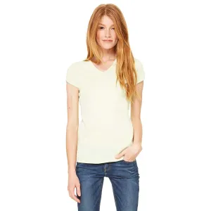 Bella   Canvas Women's Lime Wedge Stretch Rib Short-Sleeve V-Neck T-Shirt