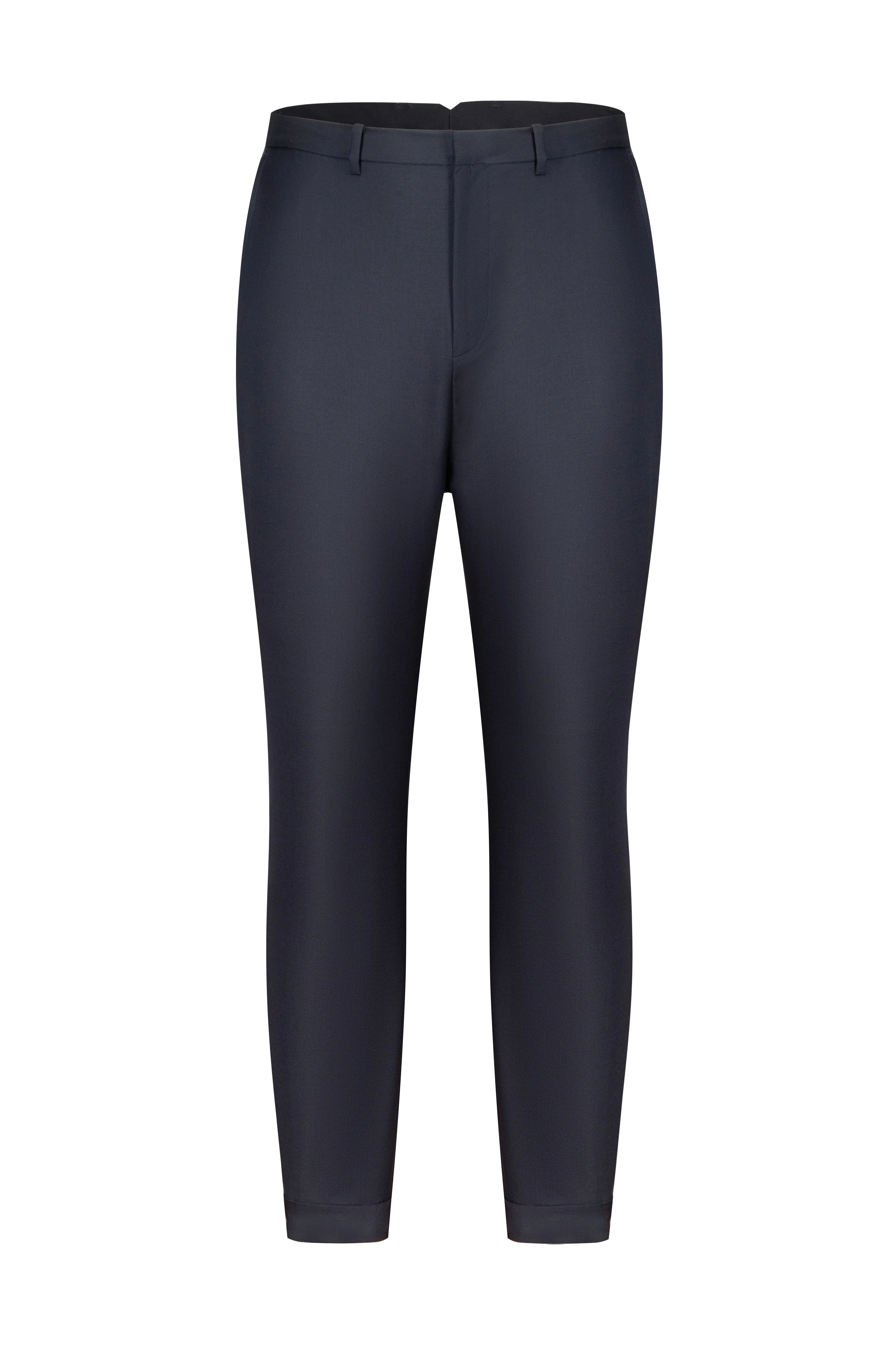 Belt-loop Slim-cut Trousers