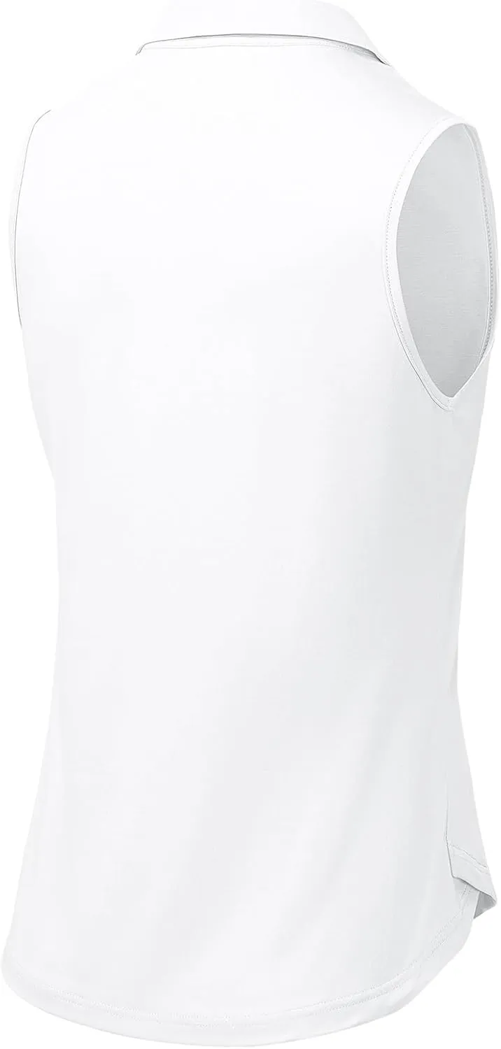 BGOWATU Women's Sleeveless Golf Polo Shirts Collared V Neck Tennis Tank Tops UPF 50  Quick Dry Lightweight