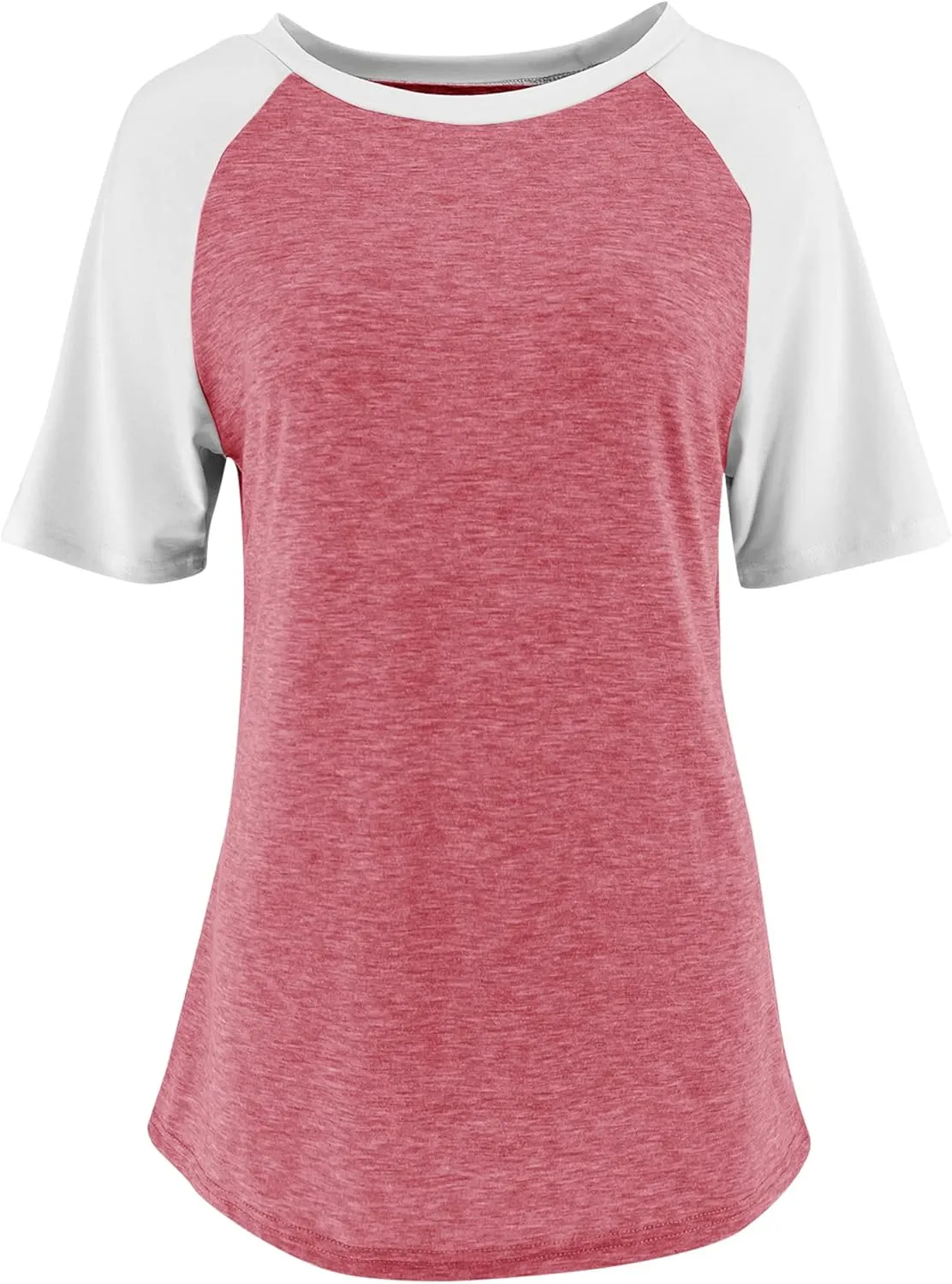 Bingerlily Women's Casual T-Shirts 3/4 Sleeve Color Block Cute Tops Comfy Blouses