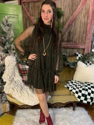 Black and Gold Sparkle Dress