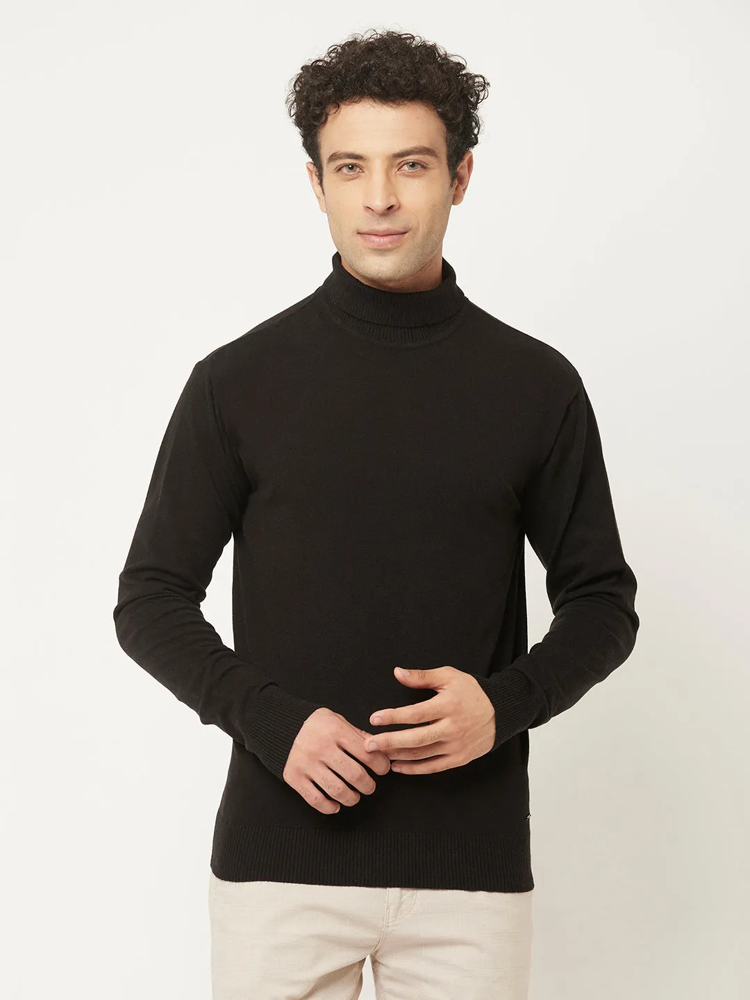 Black Sweater with High-Neck