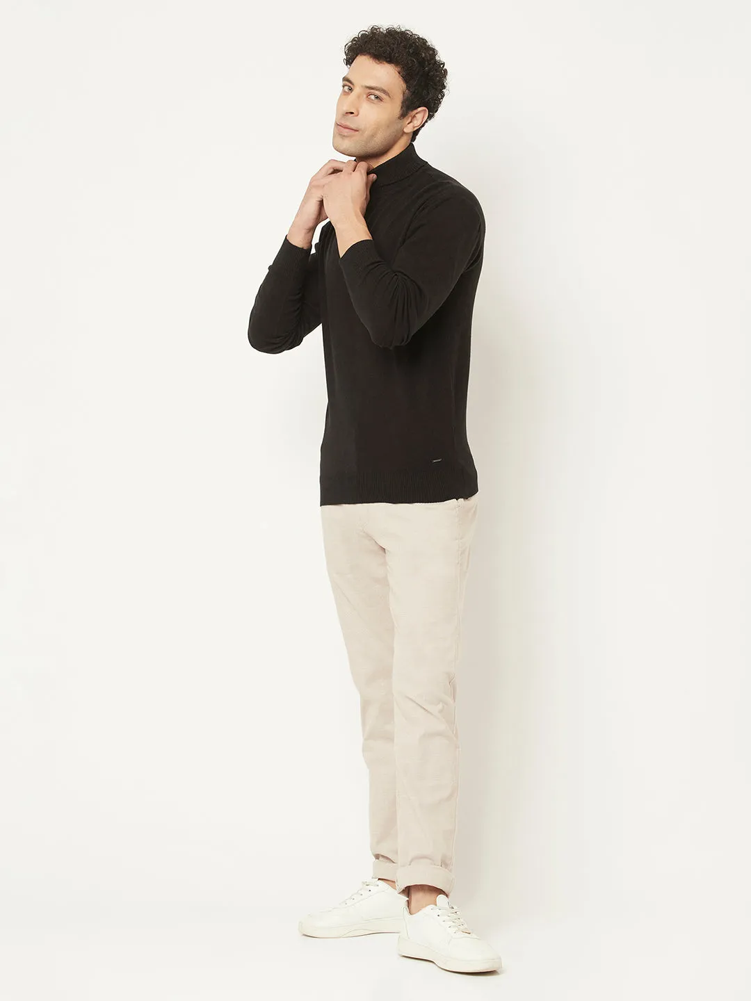 Black Sweater with High-Neck