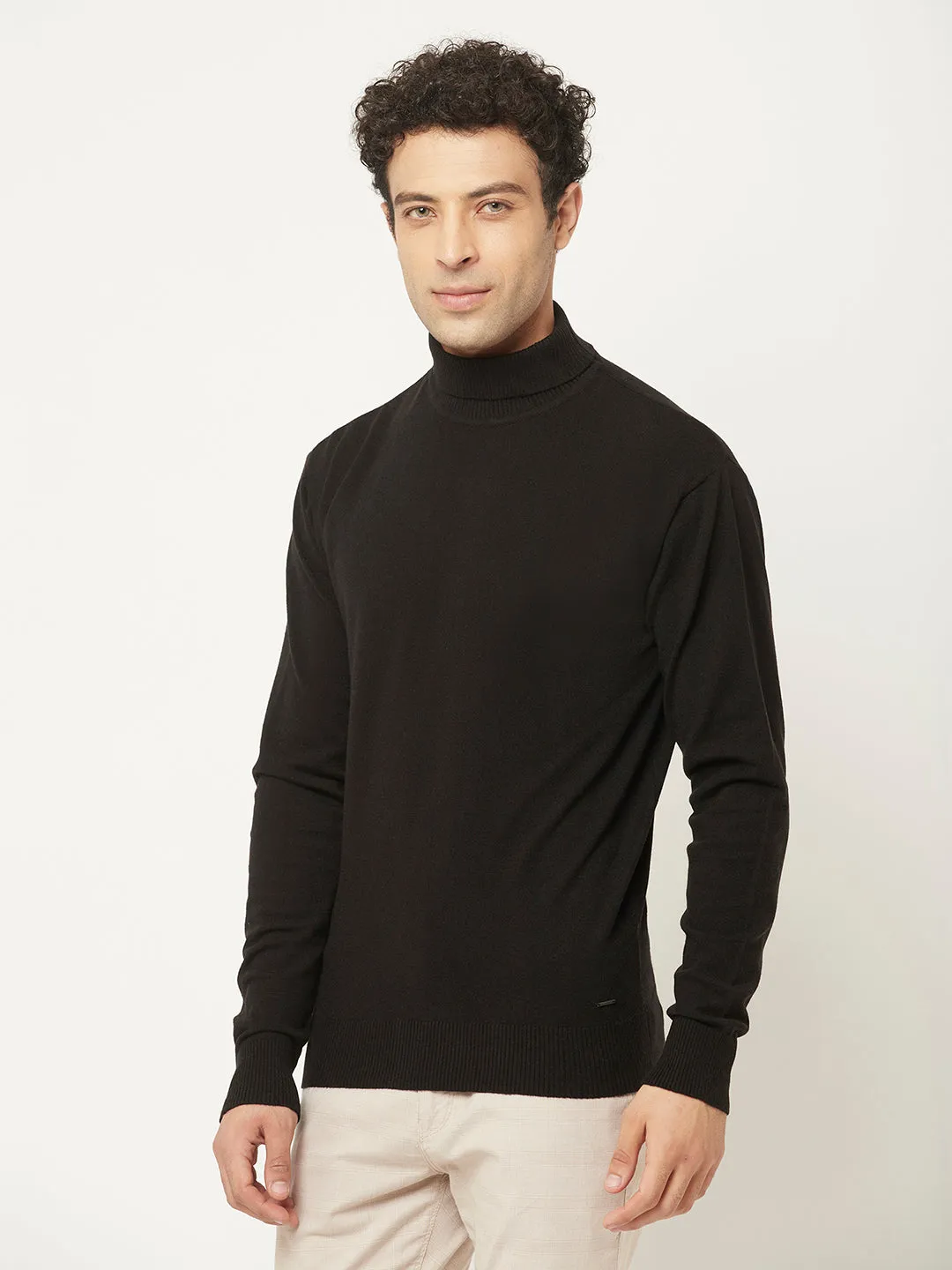 Black Sweater with High-Neck