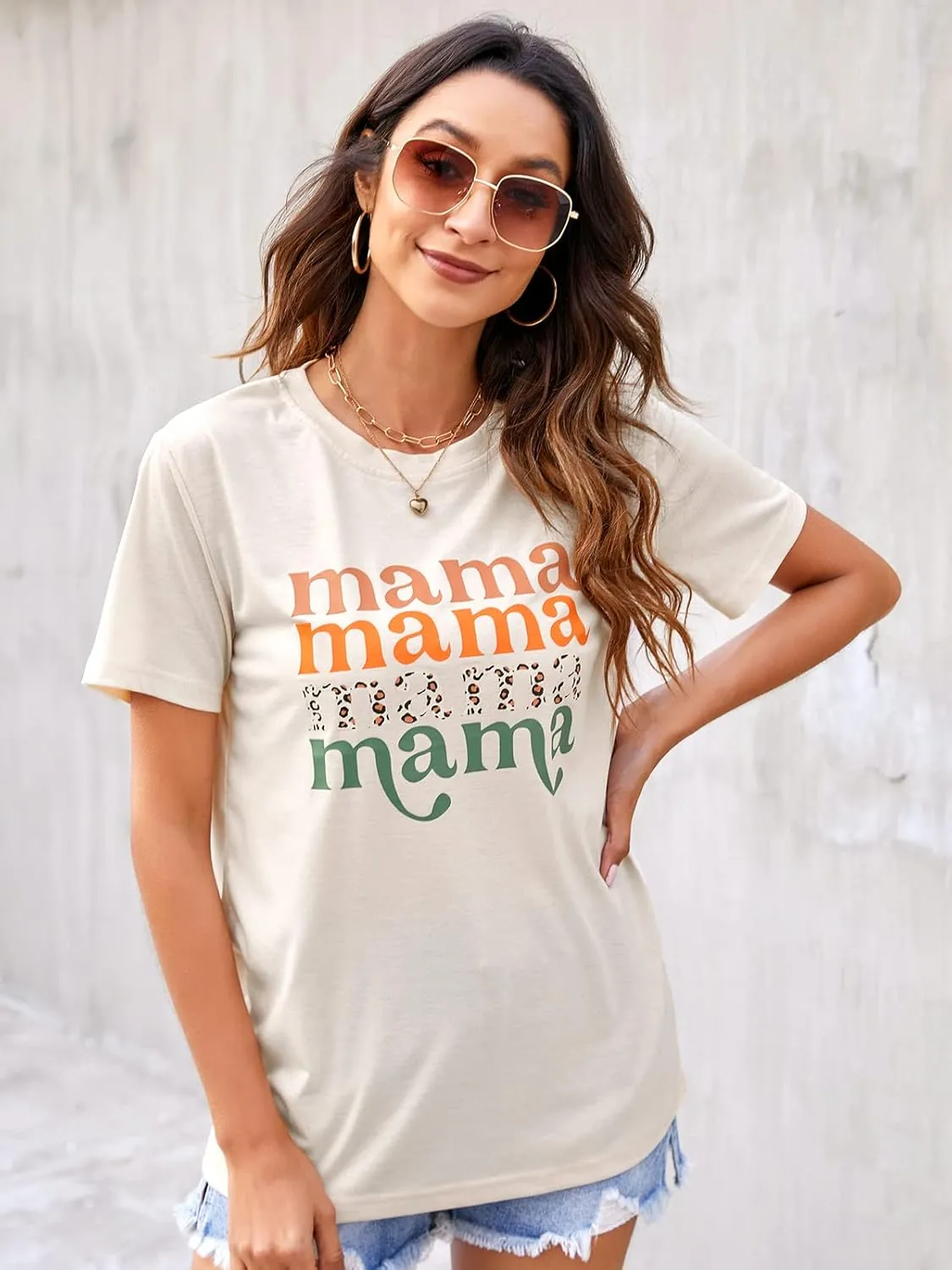 Blooming Jelly Womens Mama Shirt Fashion Graphic Tee Shirts Loose Fit Summer Tops Short Sleeve Blouses