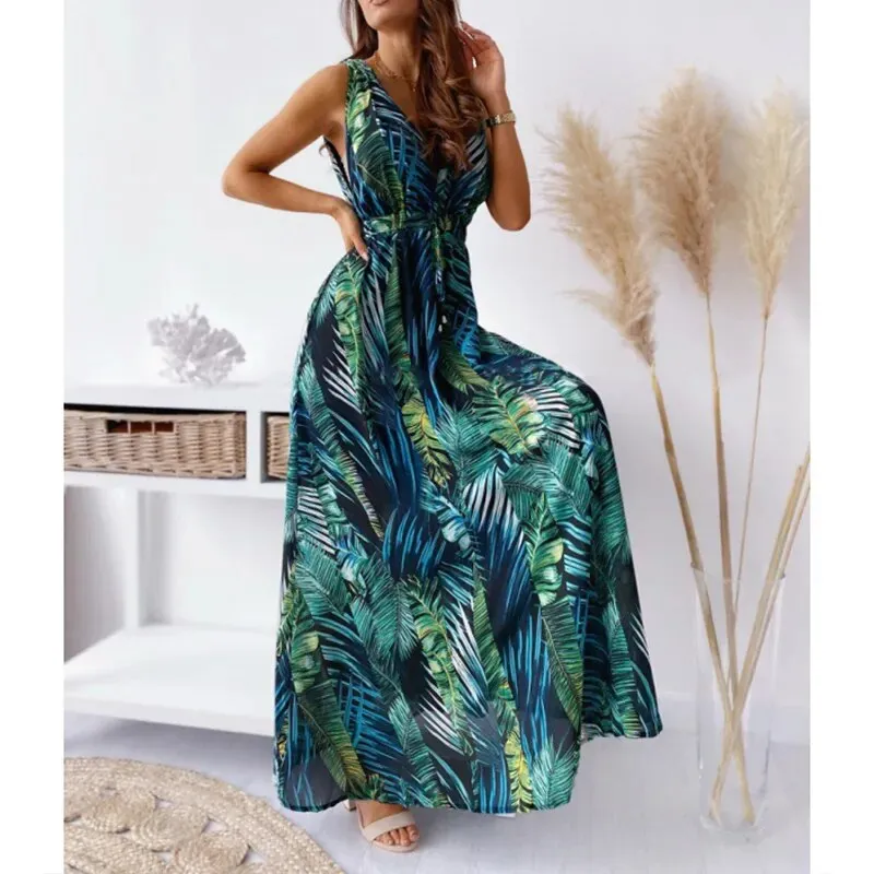 Boho Printed Pattern Maxi Dress