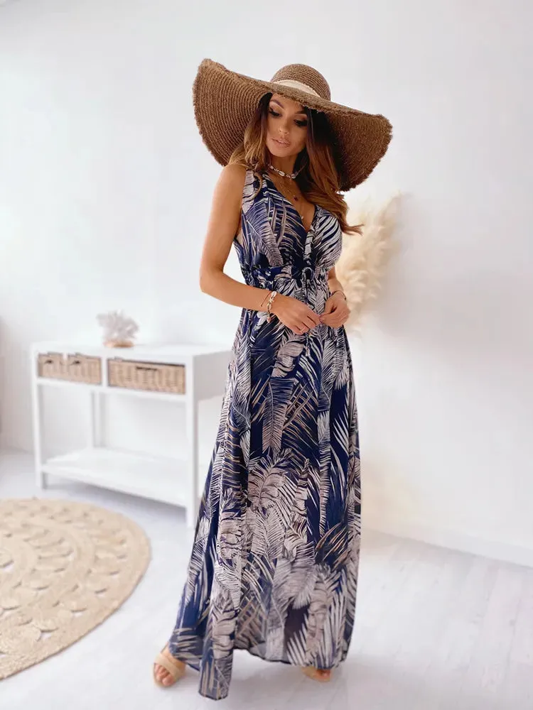 Boho Printed Pattern Maxi Dress