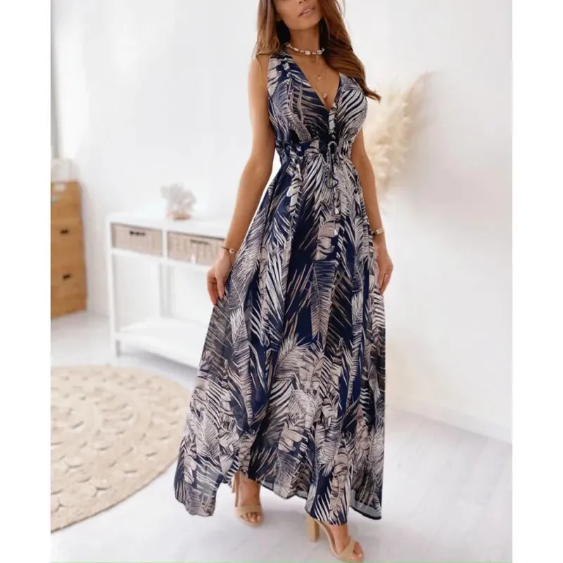 Boho Printed Pattern Maxi Dress