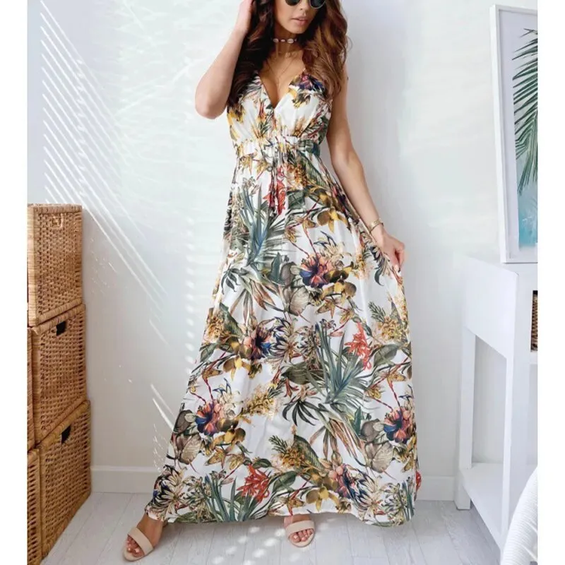 Boho Printed Pattern Maxi Dress