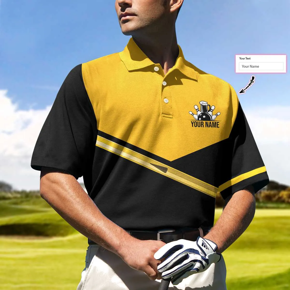 Bowling Custom Men Polo Shirt - Weekend Forecast Bowling With A High Chance Of Drink Custom Polo Shirt - Perfect Gift For Friend, Family, Bowling Lovers
