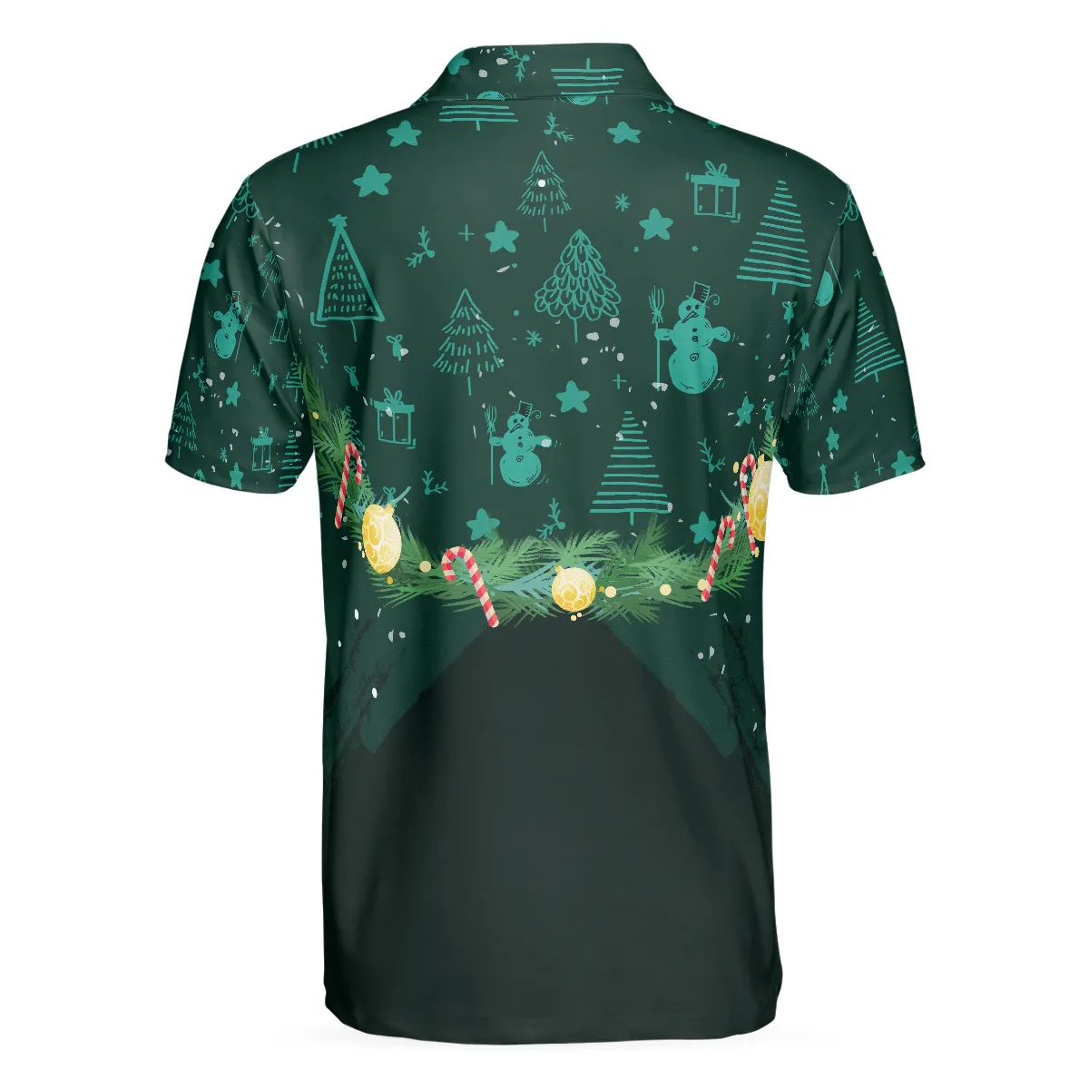 Bowling Men Polo Shirt - Christmas Wreath With Bowling Balls Men Polo Shirts, Christmas Pattern Shirt For Men - Perfect Gift For Friend, Family, Bowling Lovers