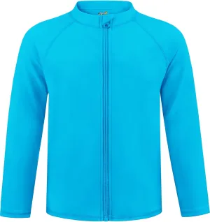 Boys UPF 50  Rash Guard Toddler Zipper Swim Shirts Long Sleeve Zip Up Sun Protection Rashguard Water Beach Shirts Quick Dry