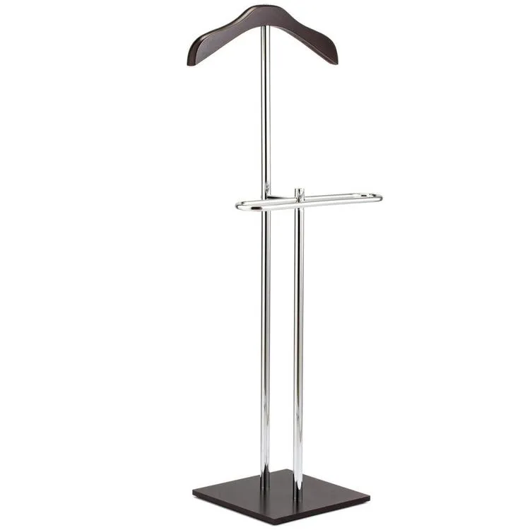 Brown Wood & Metal Suit Rack
